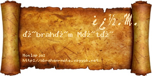 Ábrahám Máté névjegykártya