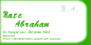 mate abraham business card